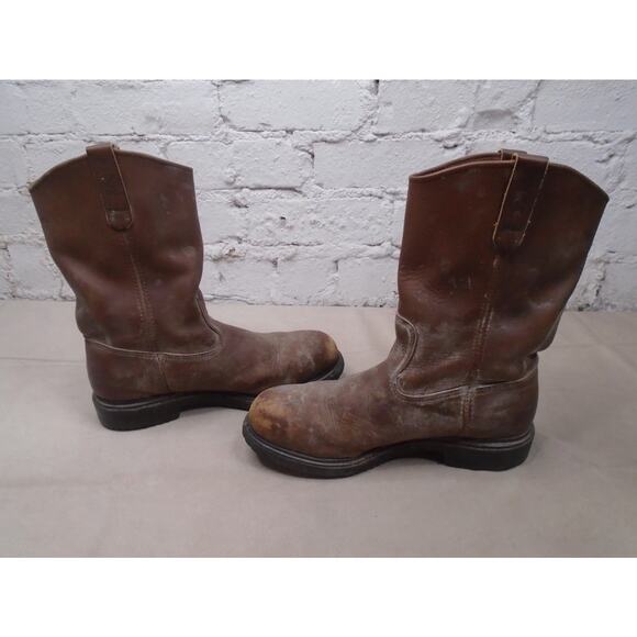 Red Wing Pecos 2231 SAFETY TOE PULL-ON BOOTS Brown Mens 10.5 D Steel Toe Work main image 5